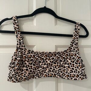 new xhiliration cheetah bathing suit top adjustable straps size XL